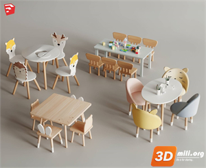 Kid's table and chairs Skp Files 